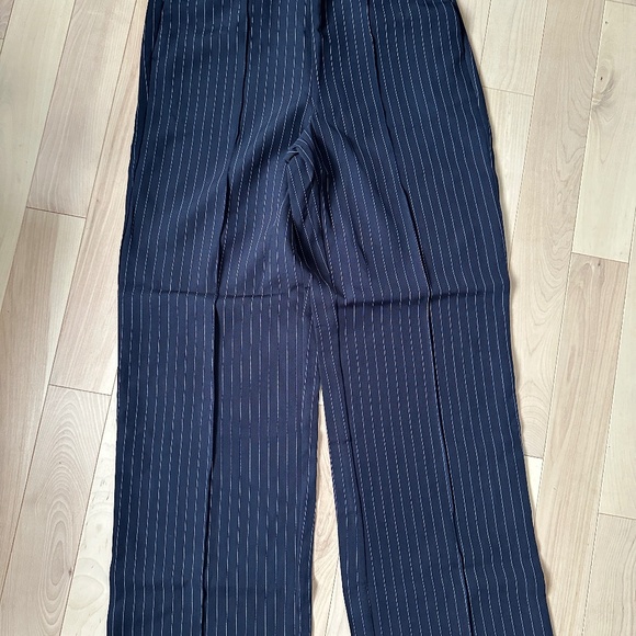 PIECES Pinstripe Wide Leg Trousers – Size M, NWT, Pull-On Fit - Picture 1 of 9